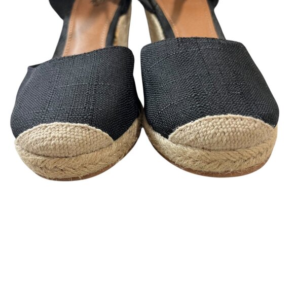 H&M heels women's 5.5 black platform wedge espadrilles ankle strap round toe - Picture 4 of 11